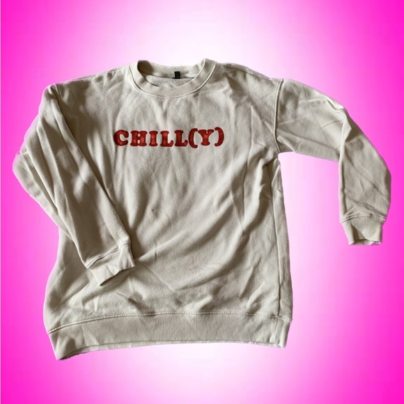 |4 for $20| 🤍 aerie - CHILL(Y) graphic sweater - Picture 1 of 4